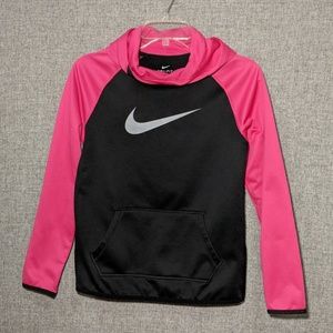 Nike Girl's Pink/Black Fleece Pullover w/Hood